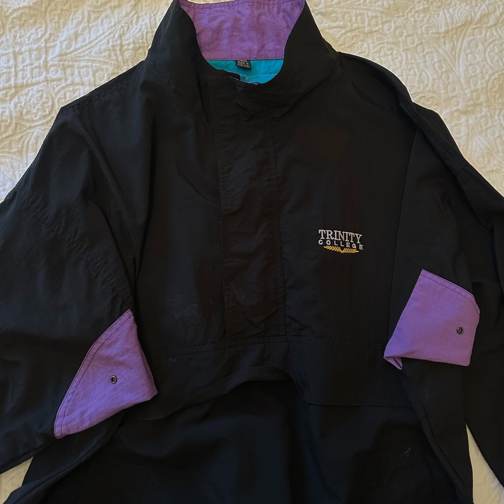 90s College Apparel - Trinity College  - Windbreaker Jacket - Vintage Clothing